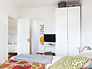 北欧风格公寓经济型50平米卧室衣柜安装图