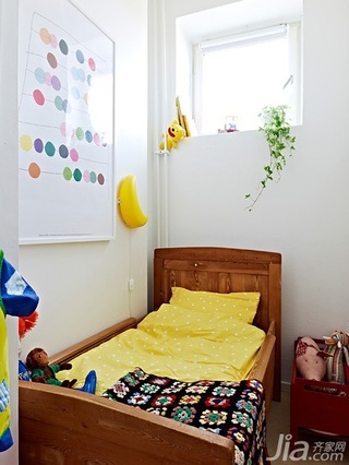 北欧风格公寓经济型50平米卧室床图片