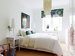 北欧风格公寓经济型50平米卧室床效果图