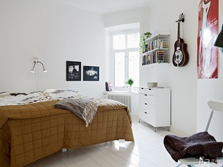 北欧风格公寓经济型70平米卧室收纳柜效果图