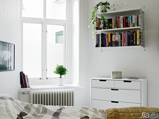 北欧风格公寓经济型70平米卧室书架效果图