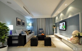 简约风格二居室大气5-10万90平米客厅电视背景墙沙发效果图
