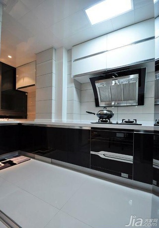 简约风格二居室大气黑白5-10万90平米厨房灯具图片