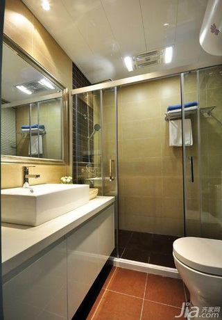 简约风格二居室5-10万90平米卫生间背景墙洗手台效果图