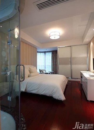 简约风格三居室白色富裕型140平米以上卧室床效果图