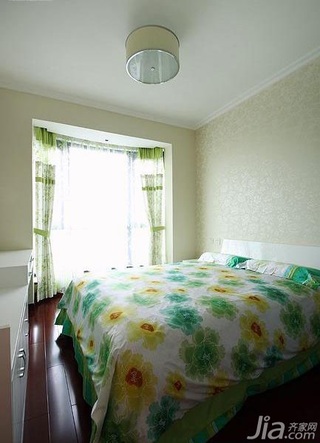 简约风格三居室小清新富裕型140平米以上卧室床效果图
