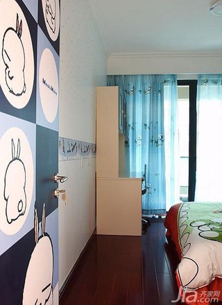简约风格三居室富裕型140平米以上儿童房床图片