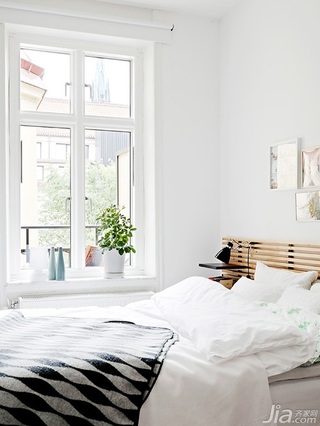 北欧风格公寓白色经济型卧室床图片