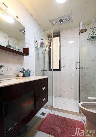 简约风格三居室富裕型140平米以上卫生间背景墙洗手台效果图