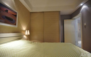 简约风格二居室简洁富裕型卧室卧室背景墙床效果图