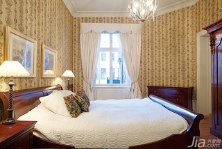 欧式风格公寓豪华型卧室壁纸效果图