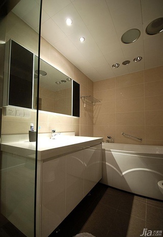 简约风格三居室简洁富裕型卫生间背景墙洗手台效果图