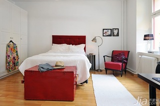 北欧风格公寓舒适经济型60平米卧室床图片
