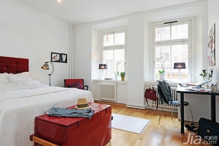 北欧风格公寓经济型60平米卧室床效果图