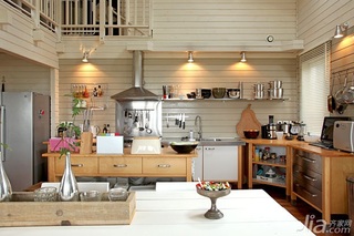简约风格别墅原木色富裕型厨房装修效果图