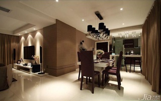 简约风格三居室简洁富裕型餐厅电视背景墙灯具效果图