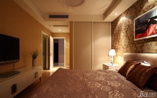 简约风格三居室简洁富裕型卧室卧室背景墙床效果图