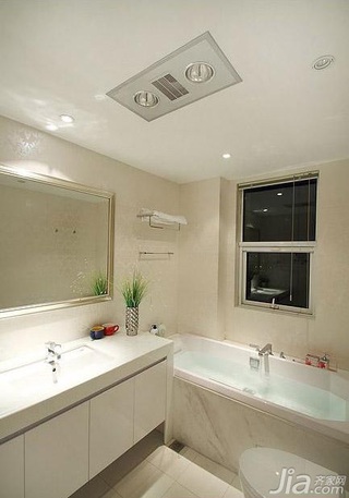 简约风格三居室简洁白色富裕型卫生间背景墙洗手台效果图