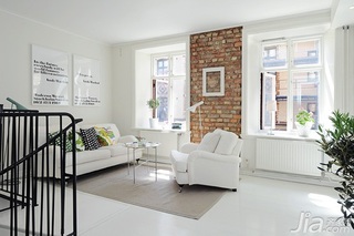 北欧风格复式经济型140平米以上客厅背景墙沙发效果图
