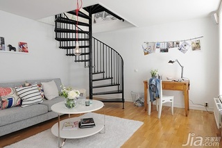 北欧风格复式经济型140平米以上工作区楼梯沙发图片