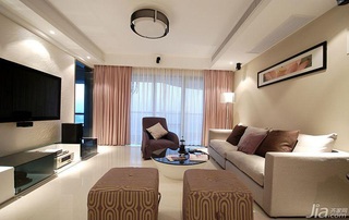 简约风格三居室简洁富裕型客厅电视背景墙沙发效果图