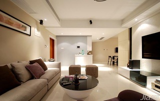 简约风格三居室简洁富裕型客厅电视背景墙沙发效果图
