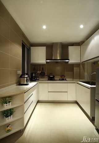 简约风格二居室简洁白色富裕型厨房灯具图片