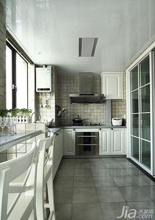 简约风格三居室简洁白色富裕型厨房灯具图片