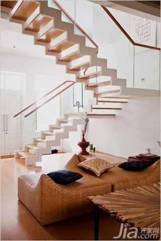 简约风格别墅富裕型140平米以上客厅楼梯设计图