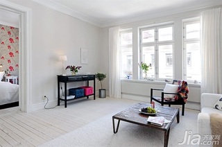 北欧风格公寓白色经济型70平米客厅茶几效果图