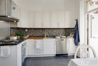 北欧风格公寓白色经济型70平米厨房橱柜定制