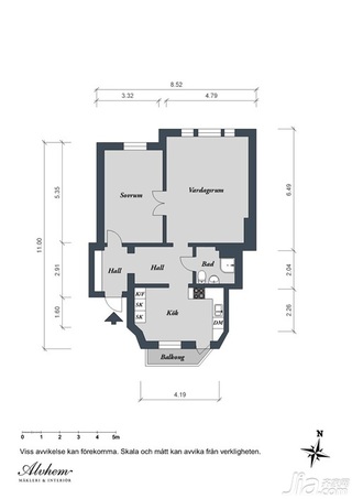 北欧风格公寓经济型70平米效果图