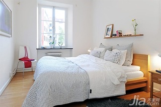 简约风格公寓白色经济型60平米卧室床图片