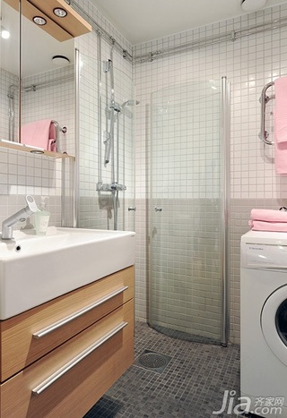 简约风格公寓经济型60平米卫生间浴室柜效果图