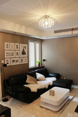 简约风格公寓富裕型60平米客厅背景墙沙发效果图
