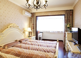 美式乡村风格复式富裕型110平米卧室床图片