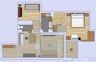 简约风格公寓经济型80平米装修效果图