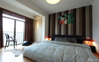 简约风格三居室简洁富裕型卧室卧室背景墙床图片