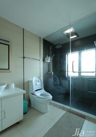 简约风格三居室简洁富裕型卫生间背景墙洗手台效果图