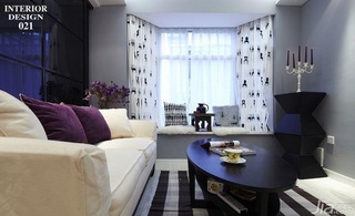 简约风格二居室简洁富裕型客厅飘窗沙发图片