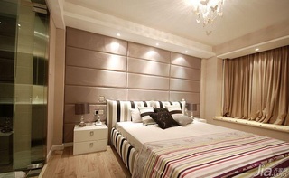 简约风格三居室简洁富裕型卧室床图片