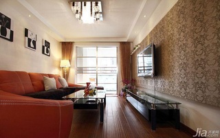 简约风格二居室简洁富裕型客厅电视背景墙沙发效果图