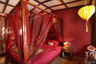 中式风格公寓卧室床头柜图片