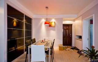 简约风格二居室简洁富裕型餐厅餐厅背景墙灯具效果图