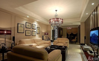 简欧风格三居室简洁富裕型客厅沙发背景墙沙发图片