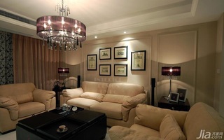 简欧风格三居室简洁富裕型客厅沙发背景墙沙发效果图