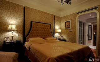 简欧风格三居室温馨富裕型卧室卧室背景墙床效果图