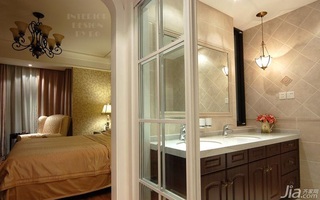 简欧风格三居室简洁富裕型卧室床图片