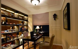 简欧风格三居室简洁富裕型书房书架图片