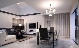 简约风格复式简洁富裕型客厅电视背景墙沙发效果图